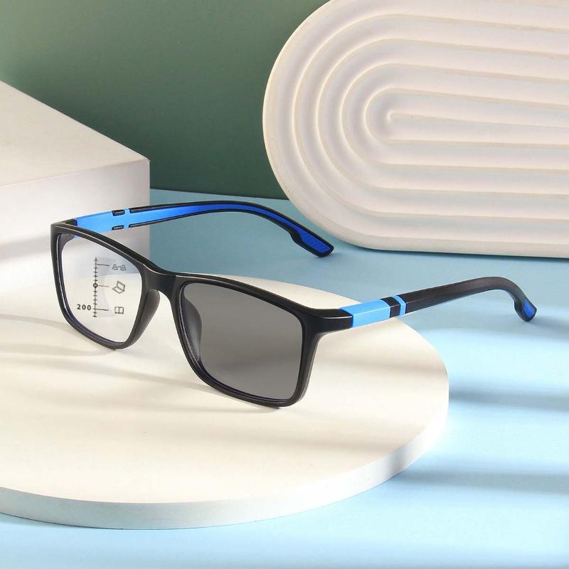 Unisex Photochromic Multifocal Presbyopia Eyewear Sports Anti-slip HD Ultra Light Reading Glasses +1.0 To +4.0