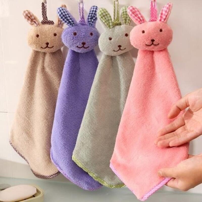 Rabbit Kitchen Bathroom Cafe Towel Hand Towel WCE7943 green