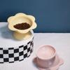 Ceramic Pet High Foot Bowl Cute Pet Drinking Feeder Anti Knock Cat Bowl  Neck Protection