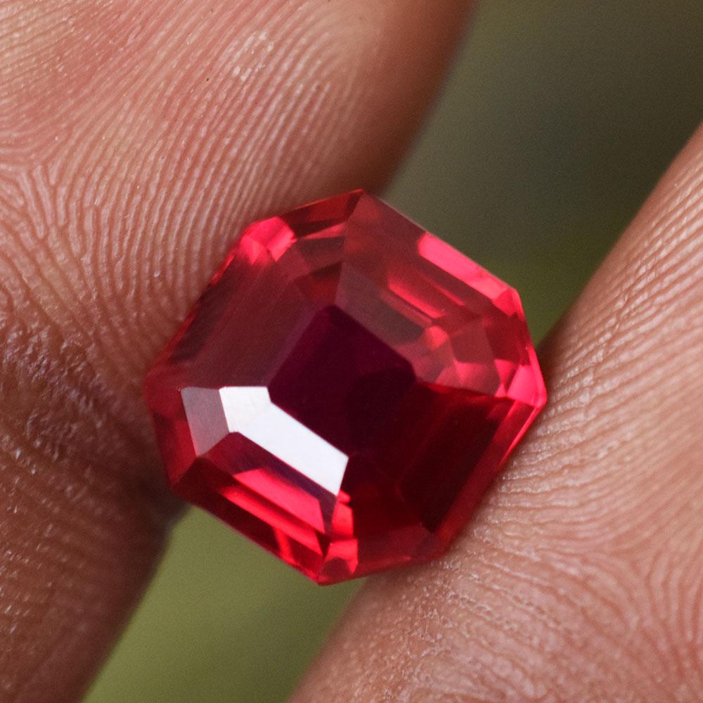 Natural Red Ruby Loose Gemstone 7 ct Square Cut for Housewarming for Jewelry Making and Crafts