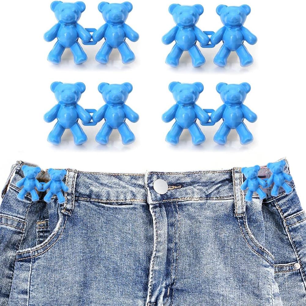 8pcs Fashion Bear Detachable Tighten Waist Button Pin Adjustable Waist Buckle Extender Pin for Skirt Pant