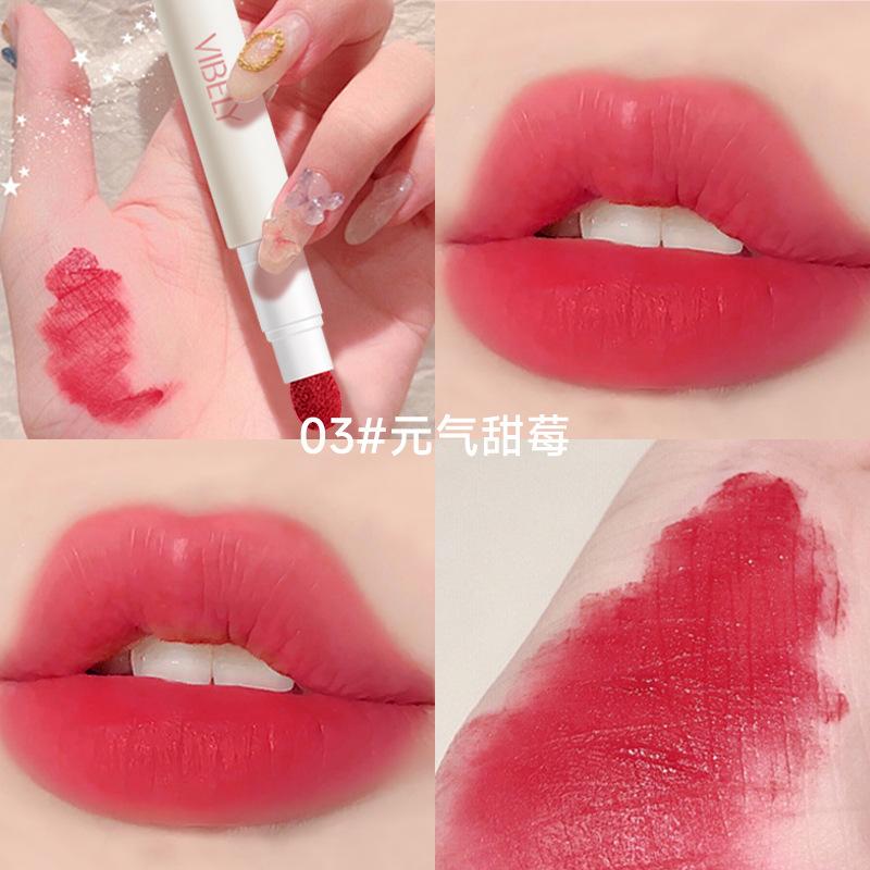 VIBELY New Cute Colorful Velvet Air Lip Glaze - Rich, Long-Lasting, Fade-Resistant, Soft Matte Lip Cream Makeup