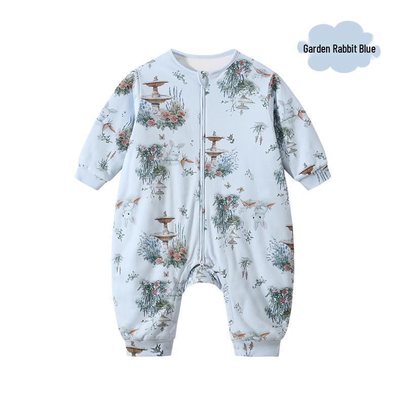 

Four Seasons Cotton Baby Sleeping Bag with Zipper, Split-Leg Design, Anti-Kick Romper Quilt 90 cm