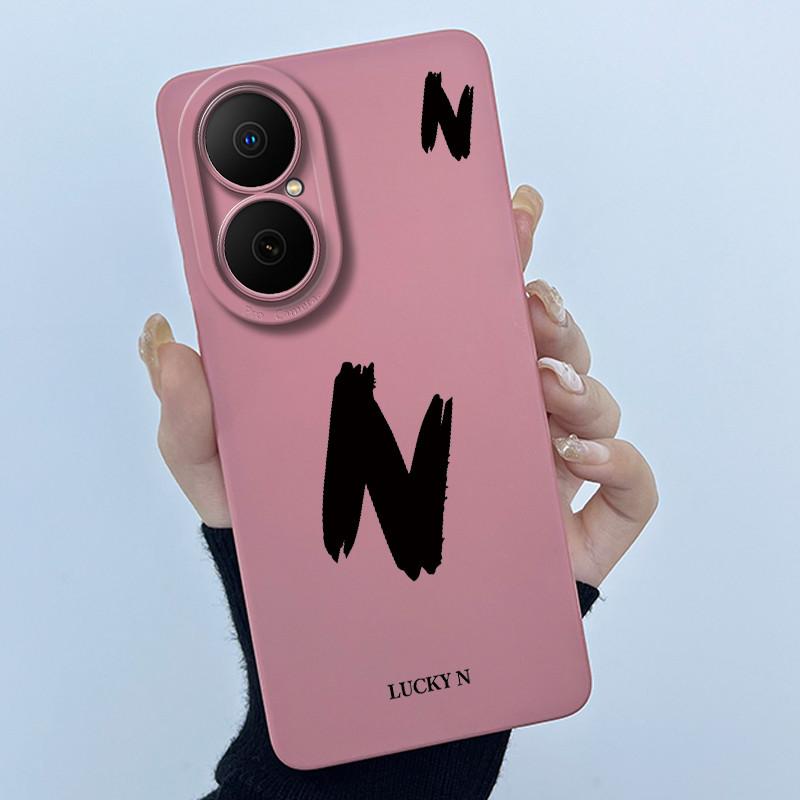 For Huawei Nova Y73 4G Lucky Initial Letter Phone Case For Huawei Nova Y73 NovaY73 4G Soft Silicone Back Cover Shockproof Bumper