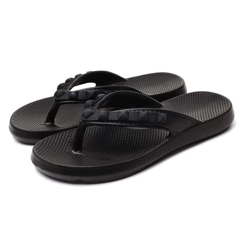 

Летняя верхняя одежда мода простые сандалии пляж пара домашняя домашняя заклепка тапочки из ЭВА женские 44-45 чёрный