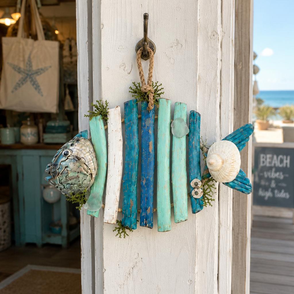 Fish-Shaped Wall Decoration for Beach House Decor