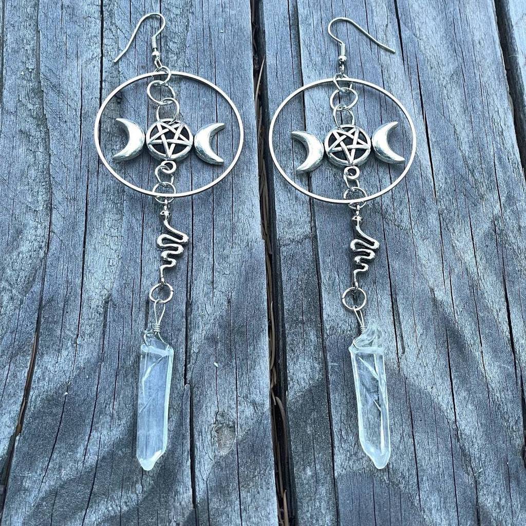 Moon Star Earrings Handmade Alloy Geometric Jewelry For Women Summer