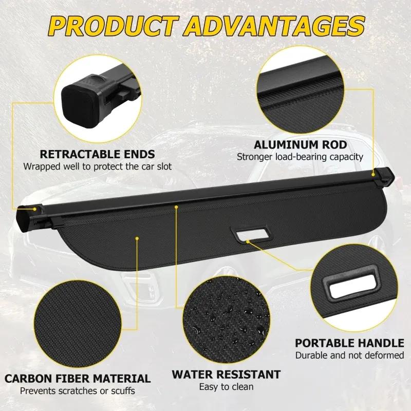 Retractable Cargo Cover Rear Trunk Security Shield Shade Luggage Curtain for Toyota Corolla Cross 2022-2024