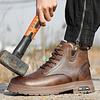 New 2025 Leather Waterproof Men Safety Work Boots Steel Toe Anti-smash Stab-resistant Indestructible Male Sneakers Shoes