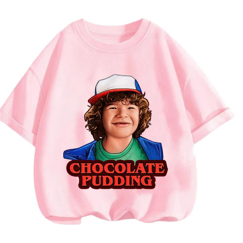 Summer Casual Crew Neck T Shirt Kawaii Cartoon Design Children Stranger Things Short Sleeve Tops Boys Girls