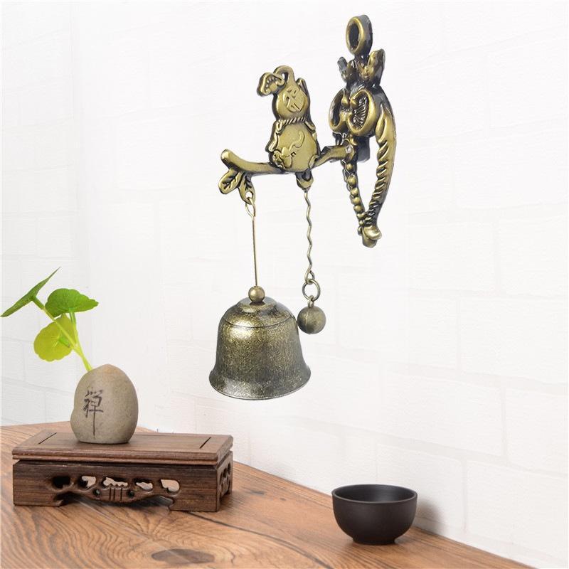 Vintage metalowy dzwonek drzwi sklepikarz powodzenia kołatka Windchime magnetyczny ozdoba do powieszenia na ścianie do pokoju ogród sklep przednie wejście prezent