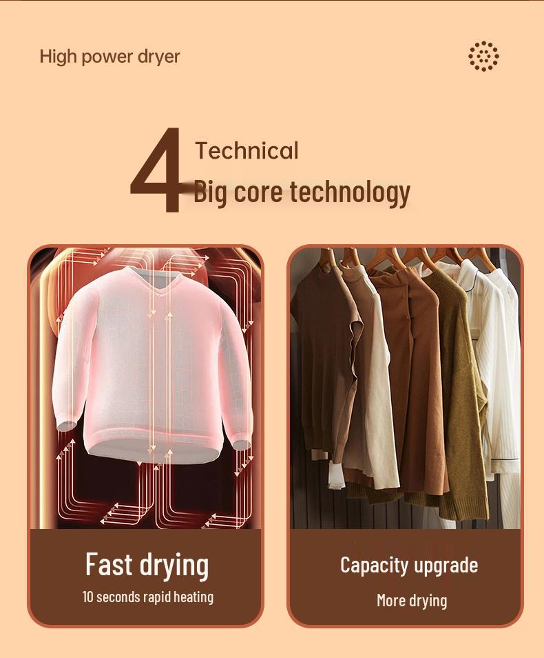 Compact Warm Air Dryer for Shoes, Clothes, and Dust Mite Removal - Ideal for Baby Rooms and Dorms