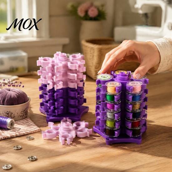 Thread Storage Solution Bobbin Holder Tower, Rotating Organizer, Detachable Sewing Room Decor Clips, Tangle-free for Quilting Enthusiasts Organization