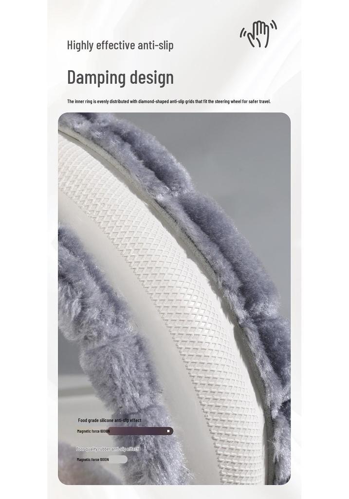 Winter Velvet Steering Wheel Cover - Plush, Warm, Universal Fit