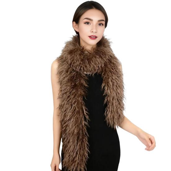 

Зимний шарф однотонный утолщенный плюшевый мягкий толстый теплый очень длинный шарф зимний уличный из искусственного меха грелка для шеи кофейный