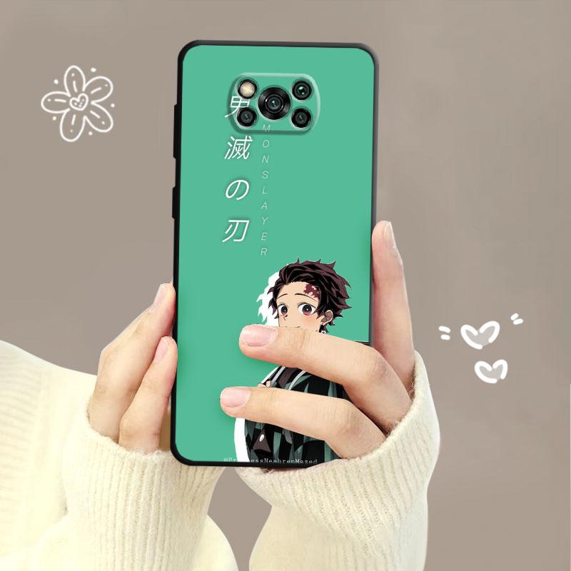 Case For Xiaomi Poco X3 Nfc X4pro M3 C40 For Mi 12 11 10 10t 8 Note10 Lite 11ultra 11t Pro F1 Cartoon Anime Demon Slayer Nezuko