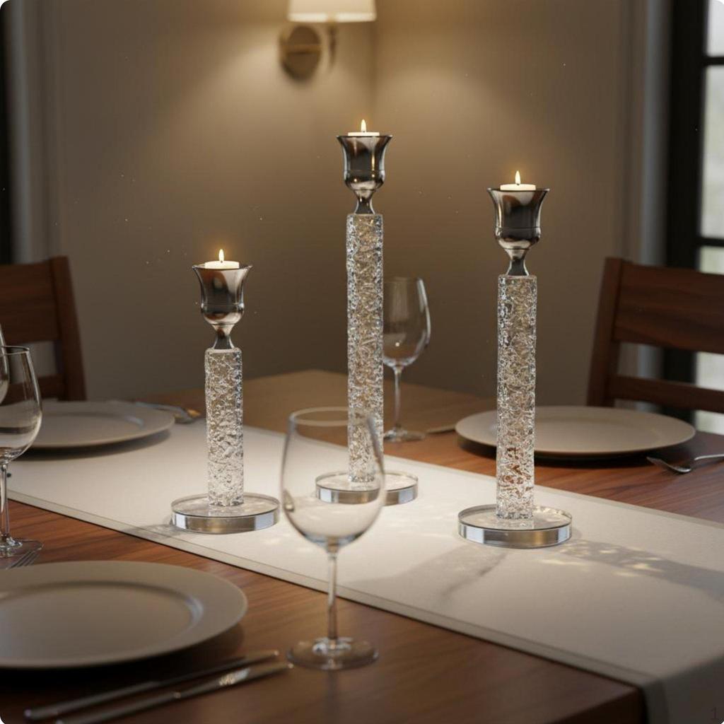KristallkerzenständerNordischer Stil Spitzkerzenhalter Elegantes Design Ständer Restaurant, Hochzeit,