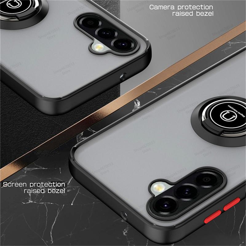 Husă Mată cu Inel Magnetic Pentru Samsung Galaxy A56 5G Pentru Samsung A55 A35 A54 A53 A34 A24 A13 A33 A52 A53 A51 A32 Fundă Rezistentă la Șocuri