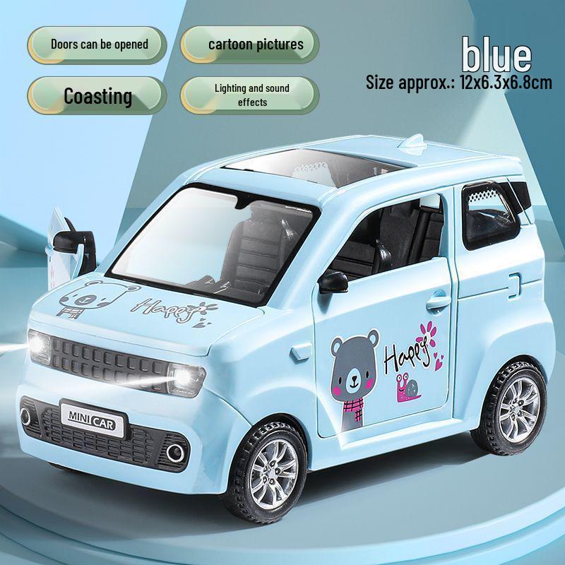 Alphard Model Six-Door Toy MPV: Children's Inertial Music Car & Luxury Baby Car Ornament