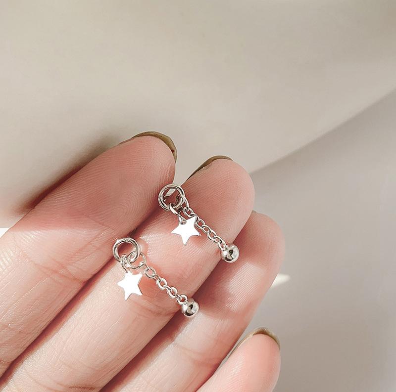 You Don't Need To Pick Earrings When You Sleep. Female Cute Japanese Style Is Small and Fresh Mori Mini Round Beads, Small Star Earrings, Earrings.