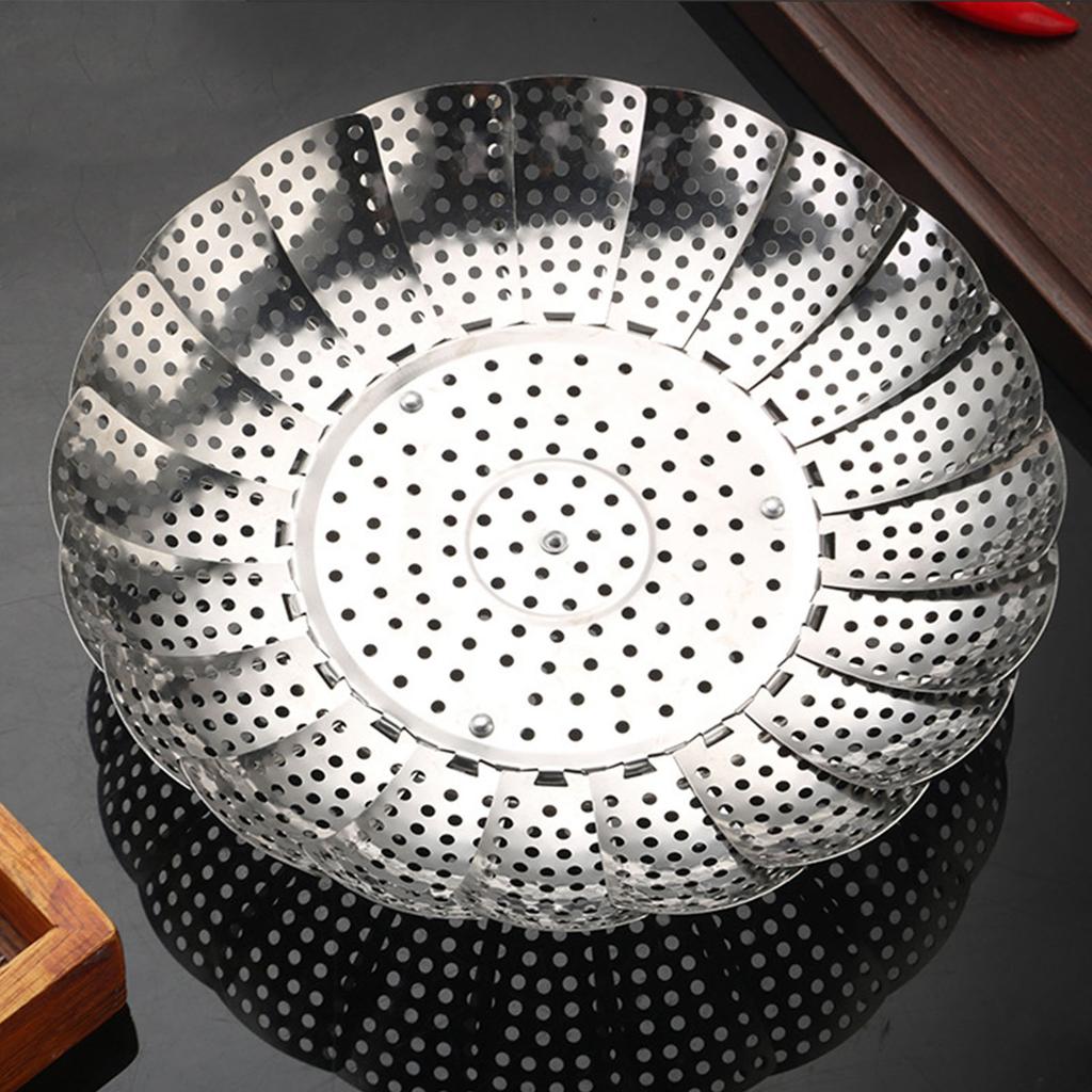 Stainless Steel Steaming Plate Steaming Basket Folding Steaming Insert for Home Kitchen