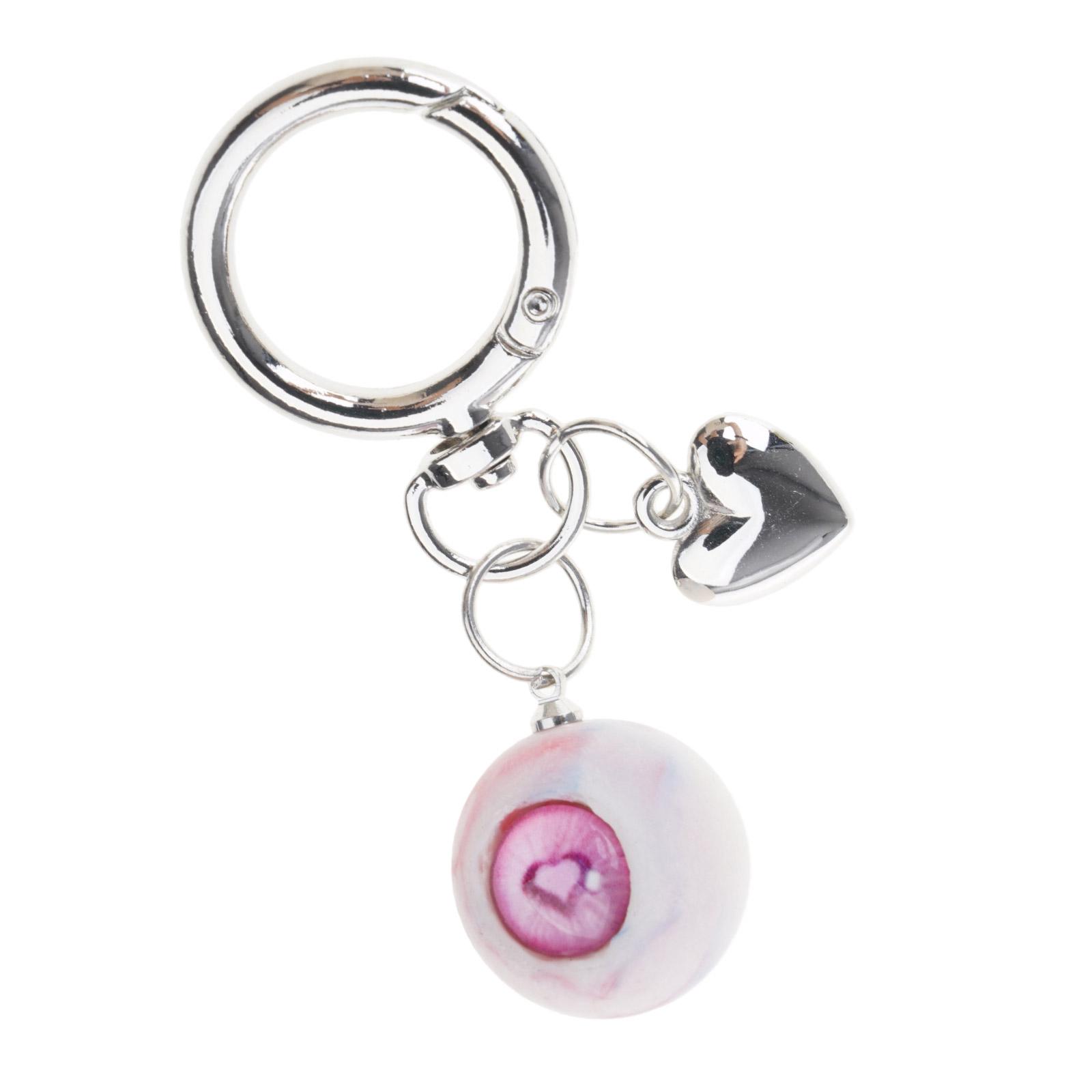 

Unique Halloween Keychain Gothic Evil s Eye Design Resin Heart Charm For Backpacks Cosplay Accessories