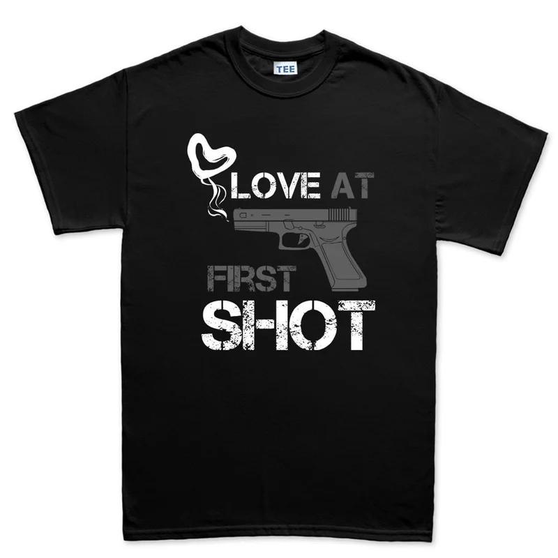 Black Cotton TShirt Gun Graphic Streetwear Athleisure Unisexs Fitness Muscle Fit Style M
