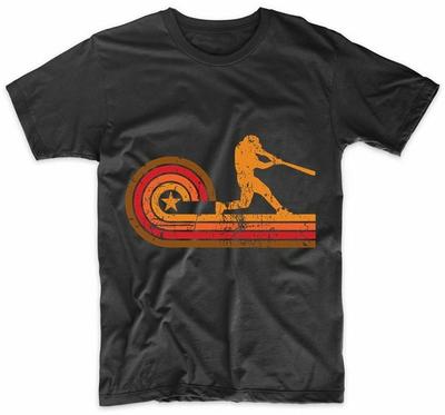 Maglia da Baseball da Uomo - Stile Retrò Sagoma di Giocatore di Baseball Maglietta Sportiva