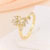 Personalized Temperament Flower Leaf Ring for Women, Retro and Fashionable Butterfly Opening Rings