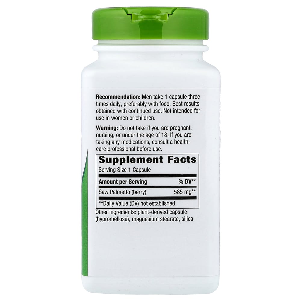 Nature's Way Saw Palmetto Berries 585mg Veggie Capsules 180 Count