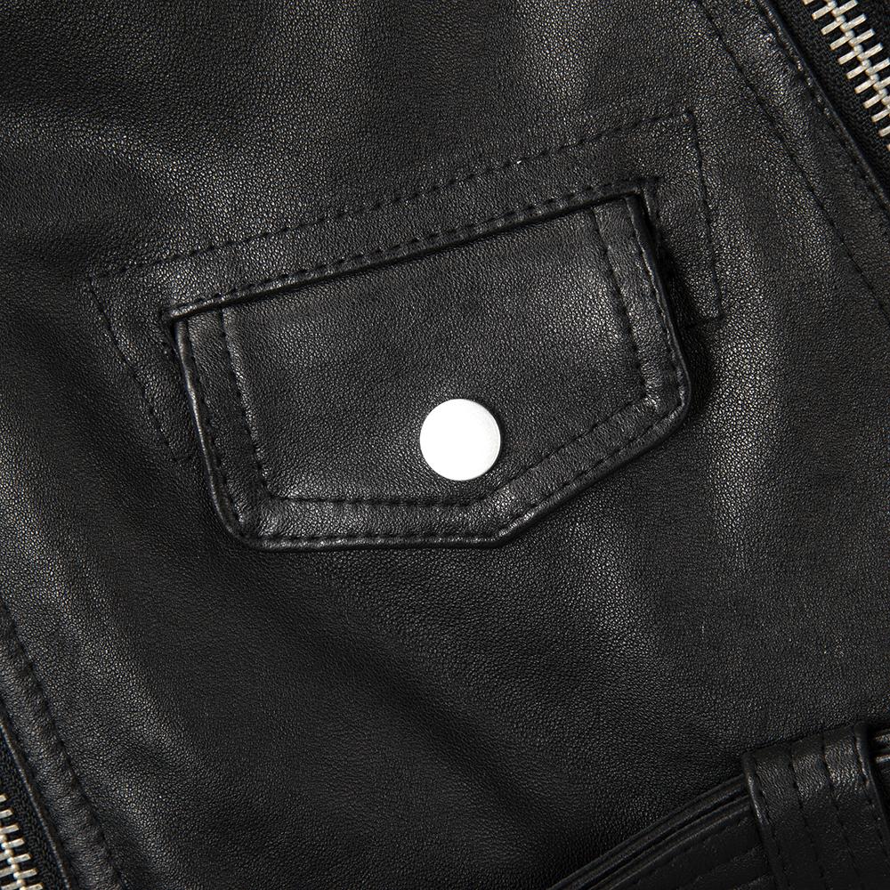 Motorcycle Style Jackets Natural Tanned Sheepskin Soft Genuine Leather Jacket Men Black Moto Biker Skin Coat Spring Autumn