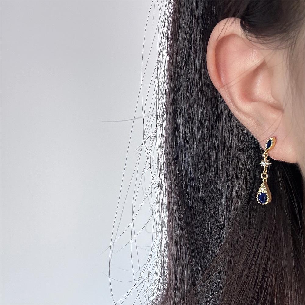 Fairy Tale Summer Stars Women's Dangle Earrings Retro Blue Crystal Romantic New Designer Piercing Ear Fashion Zircon KAE285