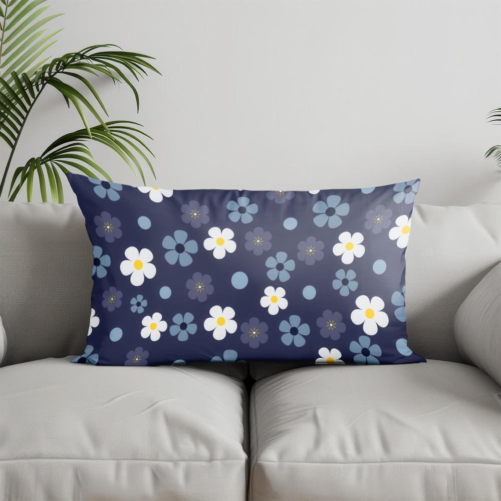 Home Decor Floral Leaves Pattern Throw Pillow Suitable For Sofa Bedroom Car Pillow Cover Cushion Rectangular Back Cushion