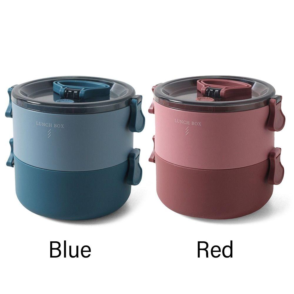 Portable for Students Office Workers Round Shape Lunch Box Bento Box Food Containers for Kids