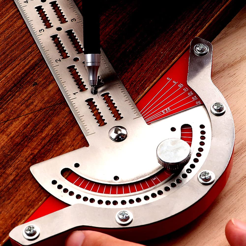 Smgda 20cm Protractor, Angle Ruler, 0-70° Adjustable, Stainless Steel, Multi-Function Woodworking Tool, High-Precision T-Square for Carpenters (20cm)