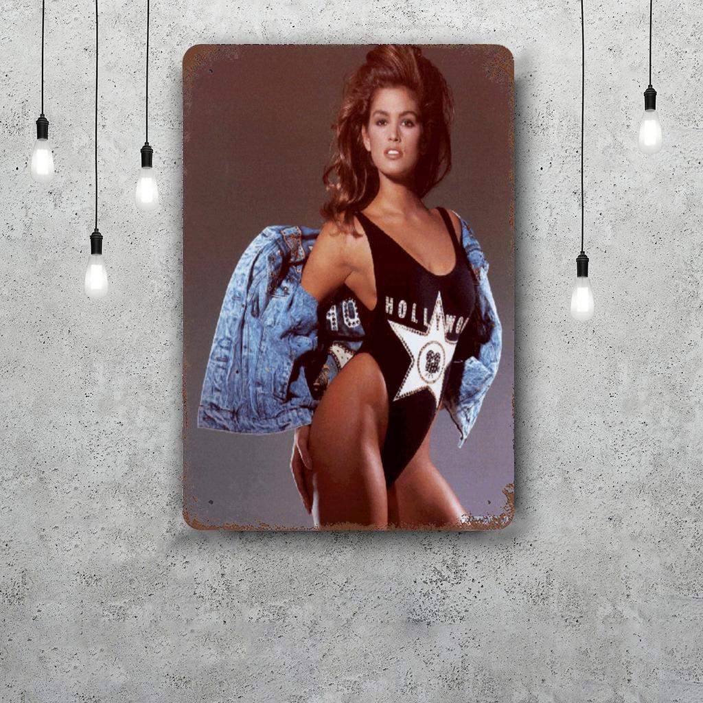 cindy crawford Vintage Metal Tin Signs Posters Decor Retro Metal Plaque Wall Art Decor for Garage Bar