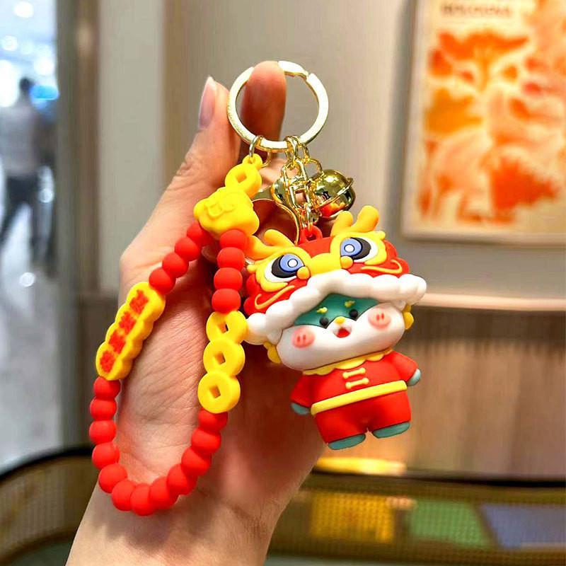Adorable Dragon Keychain Cartoon Silicone Accessory Perfect For Gifts And Decor