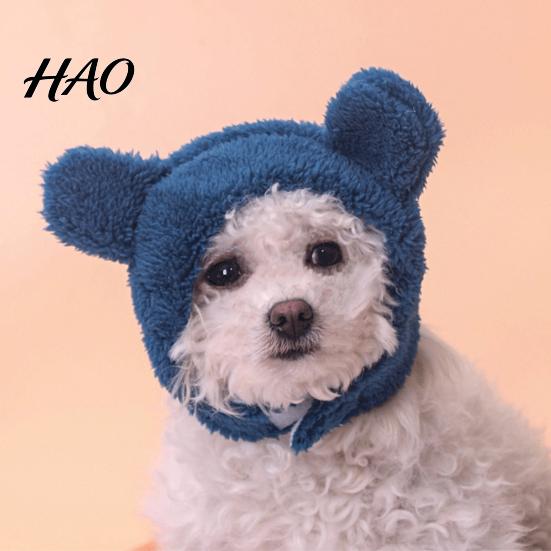Cat Headwear Pet Headgear Cartoon Shape Super Soft Fastener Tape Non-Fading Ultra-Thick Dress Up Hat Polar Fleece Dog Winter Warm Decor Supplies Puppy