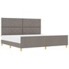 Bed Frame with Headboard Taupe 200 X 200 Cm Fabric
