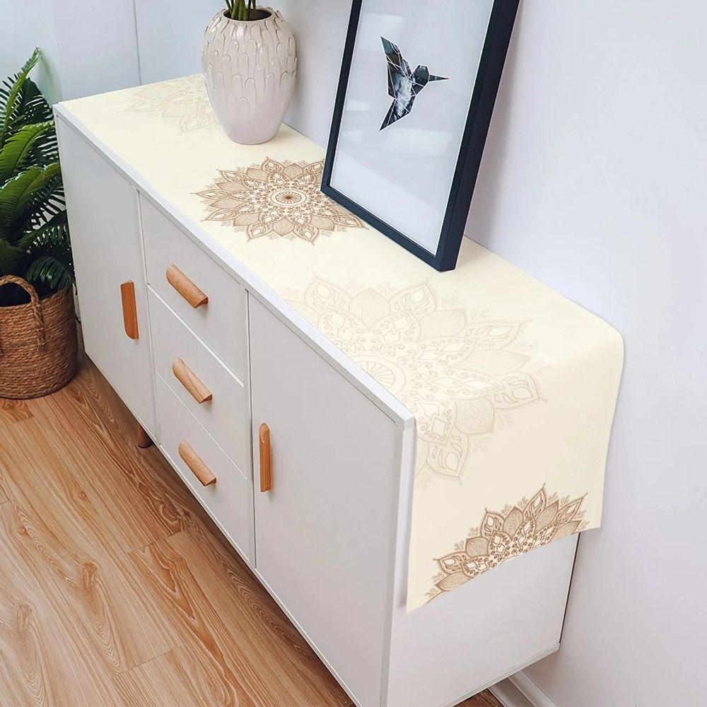 Lněný běhoun na stůl Bohemia Vzor mandaly Ubrus Stolní vlajka Stolní prostírání Stolní dekorace