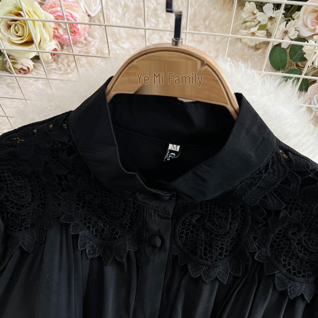French Style Floral Pleated Square Neck Dress with Spliced Waist and Large Hem