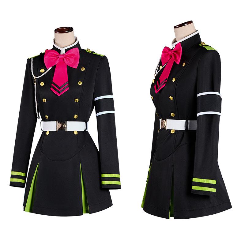 Cosplay di Seraph of the End Costume di Shinoa Hiragi, Uniforme della Moon Demon Company Abito da Palco Anime