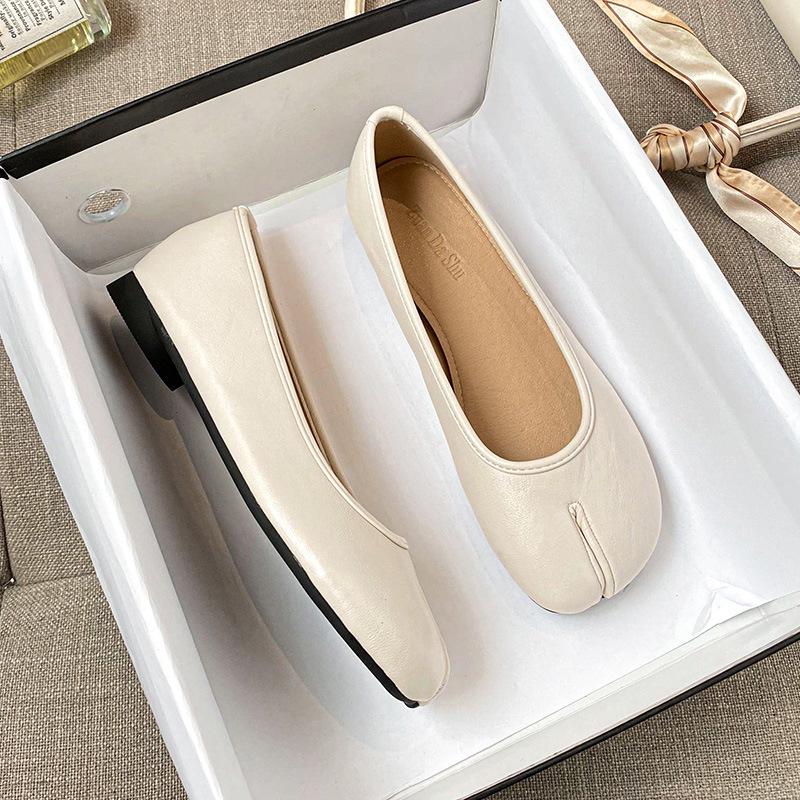 Women's Summer Pigskin Split-Toe Ballet Flats