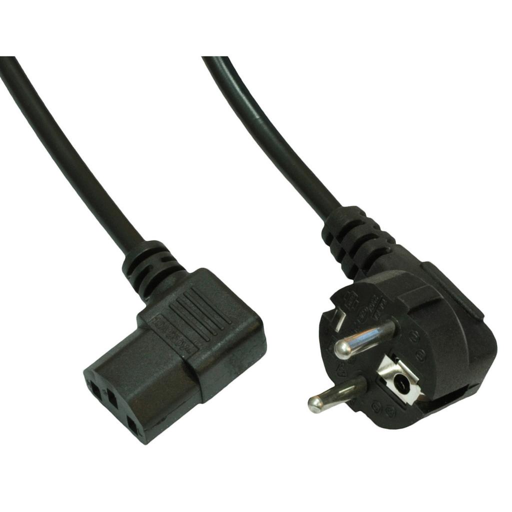 Kabel ATX zasilający Akyga AK-PC-02A 3 pin komputera kątowy IEC C13 CEE 7/7 1.5m