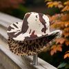 Fashionable Roll Brim Cowgirl Hat Wide Brim Fedoras with Leopard/Cow Pattern for Beach Parties and Various Outfit