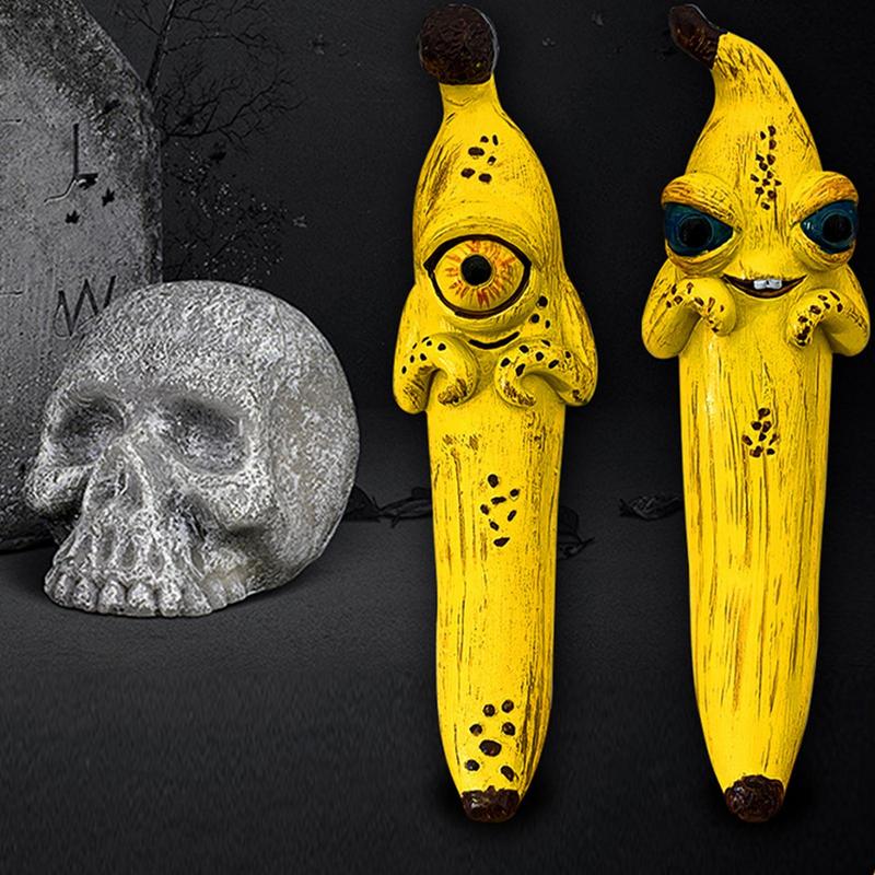 Cartoon Banana Statue Cute Funny Novelty Facial Expression Fruit Figurine Crafts Decorative Figurines Home Decoration Accessorie