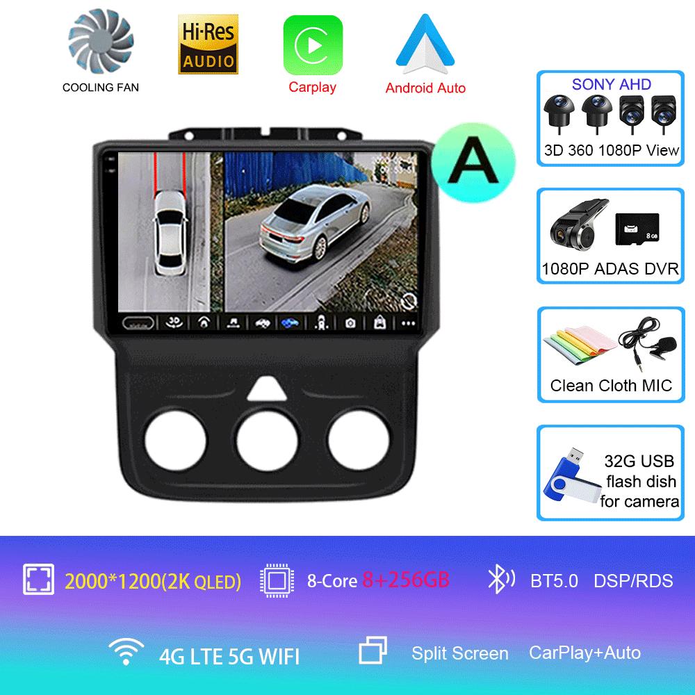 Android 14 Car Radio For T Dodge Ram 1500 2500 3500 2013-2018 Multimedia Stereo Video Player WiFi 4G Carplay Auto GPS Navigation