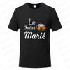 French Evg Team Married Tops Single Farewell Bachelor Party T Shirt Future Groom Man Tshirt Fashion Beer Graphic Wedding Tees
