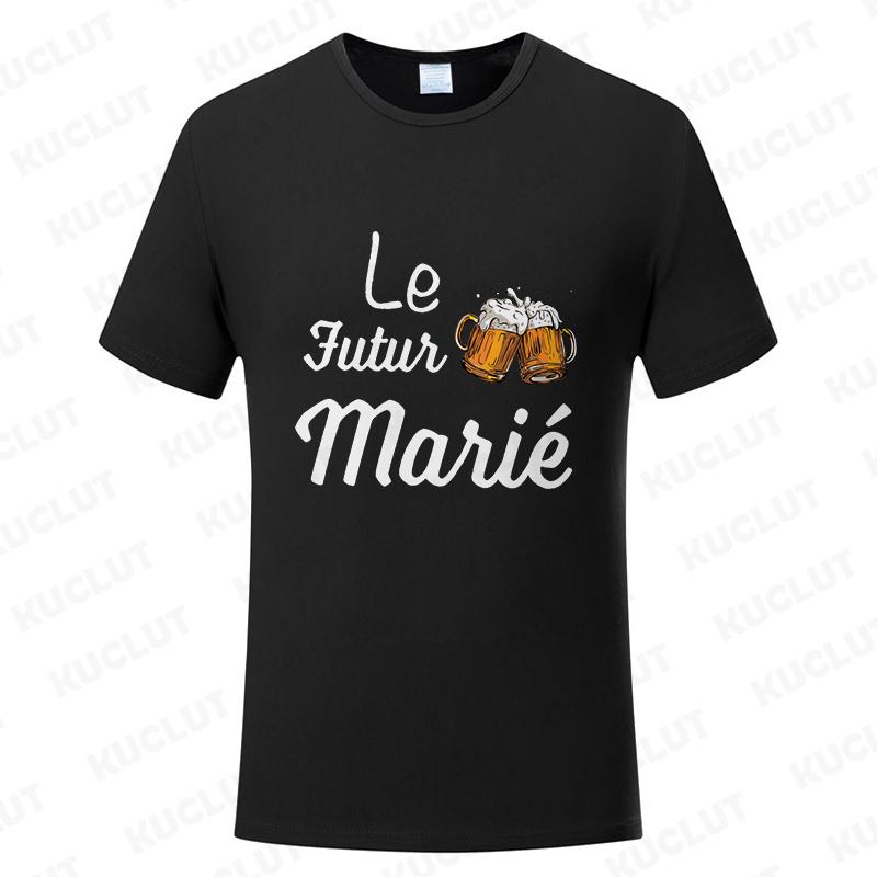 French Evg Team Married Tops Single Farewell Bachelor Party T Shirt Future Groom Man Tshirt Fashion Beer Graphic Wedding Tees