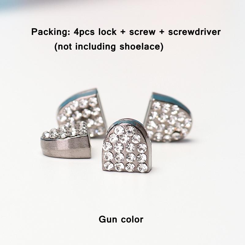 4pcs/1set Daisy Push Button Shoelace Buckle Diamond Metal Push Button Shoes Lock Buckle For Flats Shoelace Lock DIY Sneaker Kits